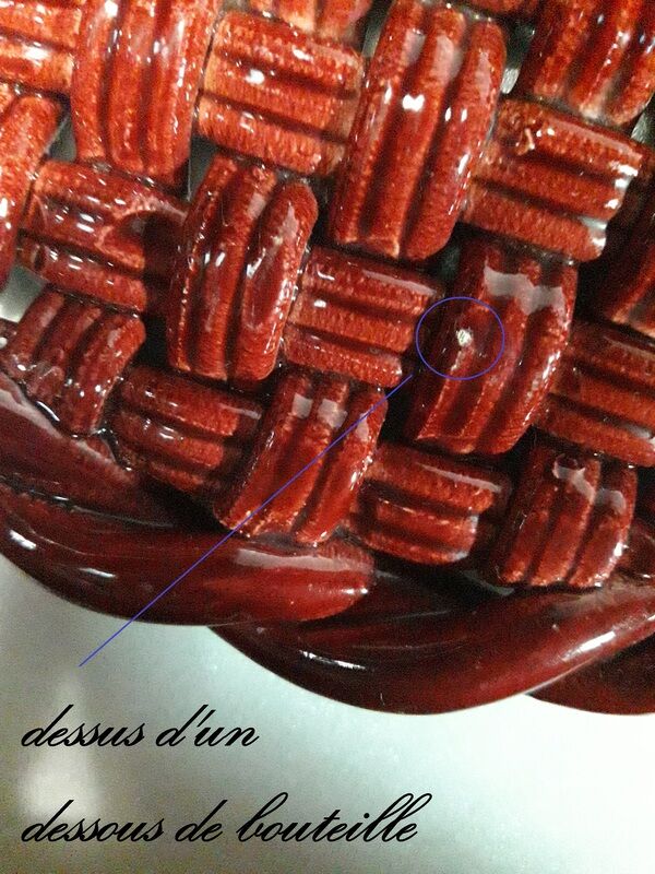 Trifle and 2 bottle coasters, woven ceramic