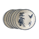 Set of 6 flat plates Sarreguemines "Carmen"