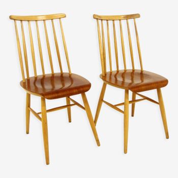 Set of 2 Scandinavian teak chairs, "Pinnstol", Sweden, 1960