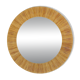 Mid-century Round Wall Mirror Italian Riviera in Raffia with a Bast Frame, 1950s