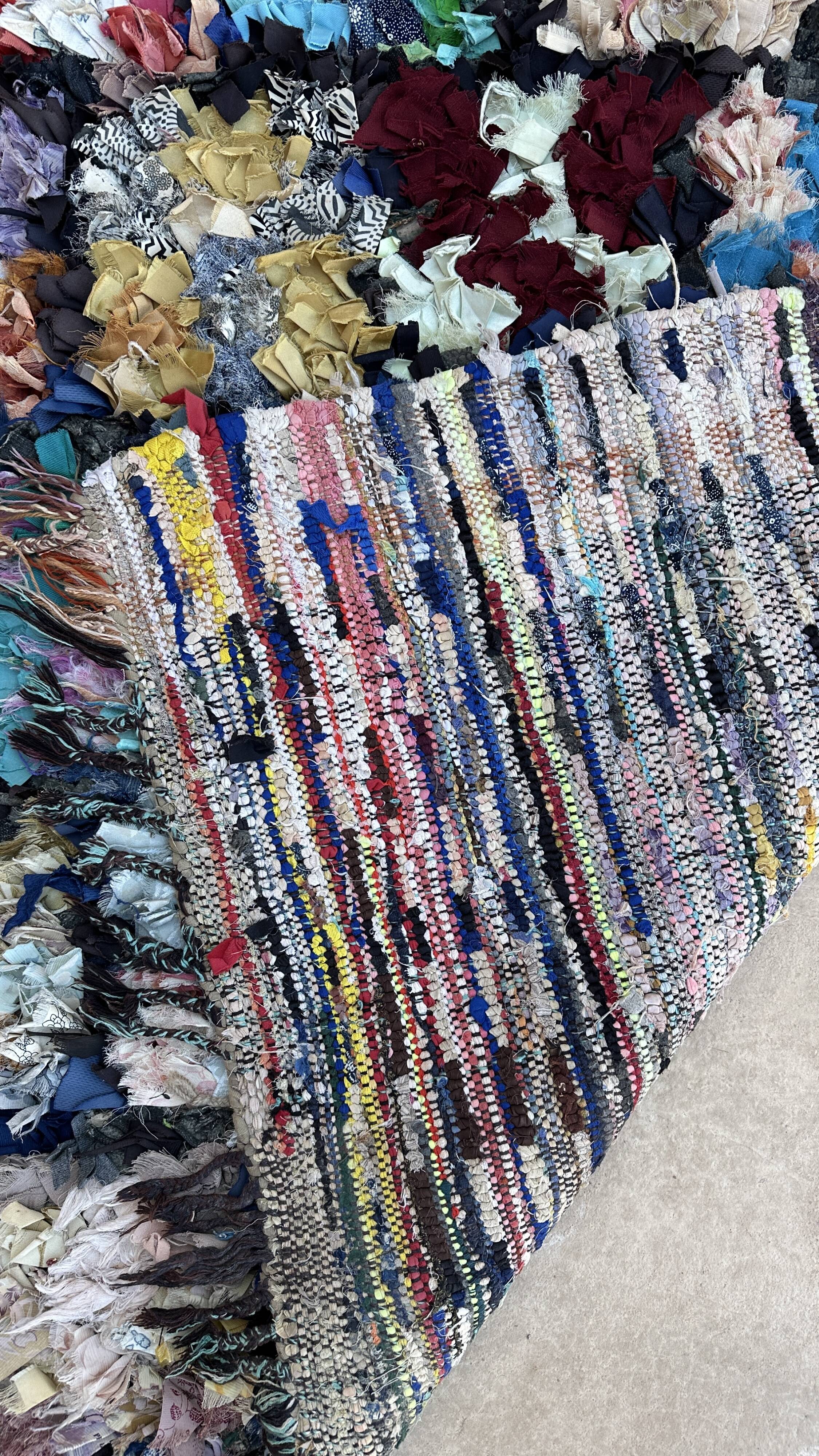 Moroccan carpet Boucherouite colored - 92 x 241 cm