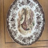 Large antique English plate Palissy - Worcester Game Series - Pheasants