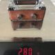 Cendrier cuir et verre moderniste design annees 50 60