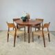 Danish round dining table Scandinavian teak vintage 1960s
