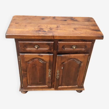 Small solid walnut sideboard, 90/90/40, 2 doors, 2 drawers, 19th century