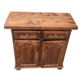 Petit Buffet noyer massif, 90/90/40, 2 portes, 2 tiroirs, XIX°