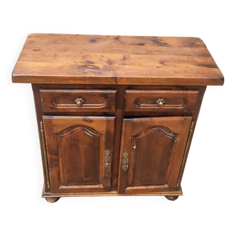 Small solid walnut sideboard, 90/90/40, 2 doors, 2 drawers, 19th century