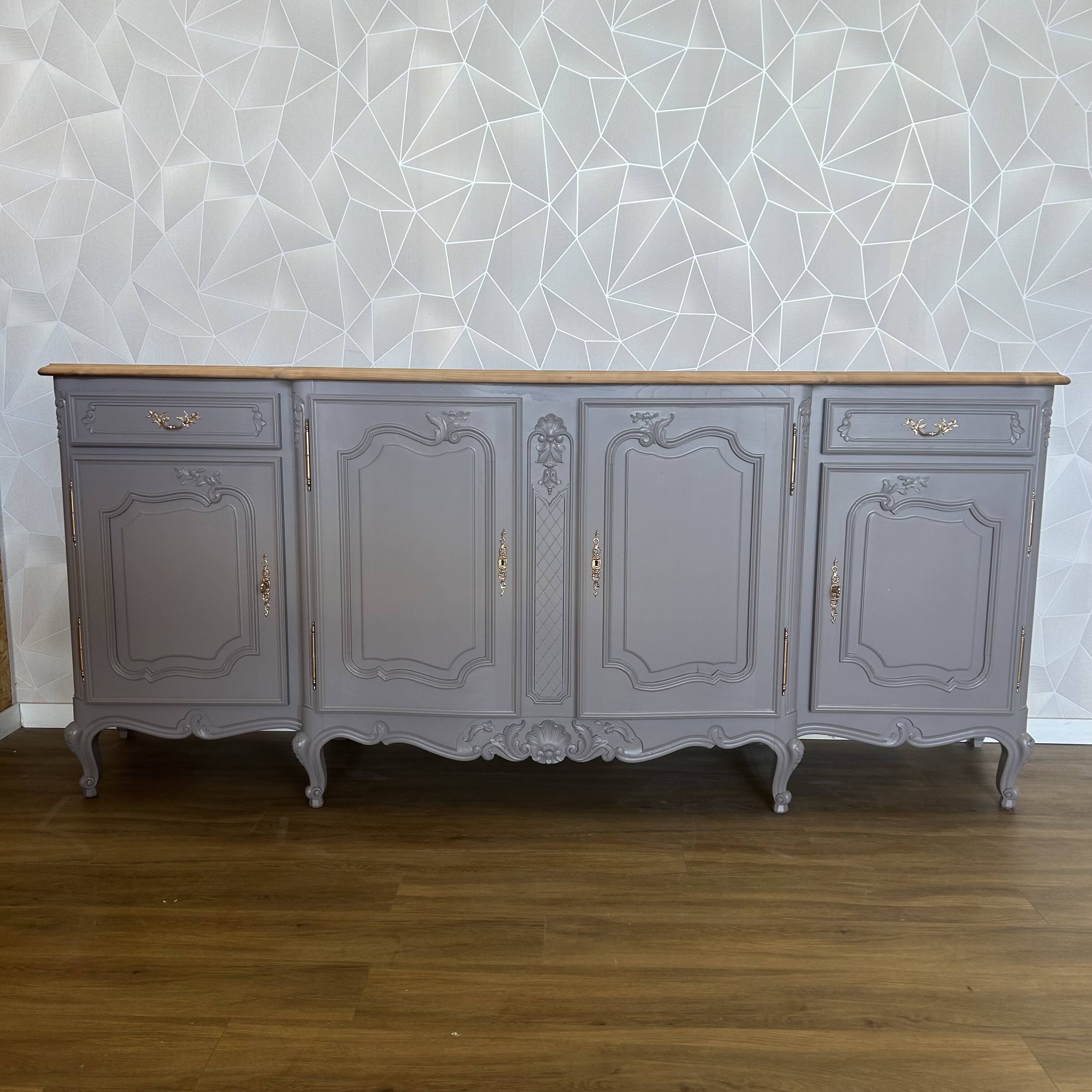 Vintage Regency sideboard restyled in taupe