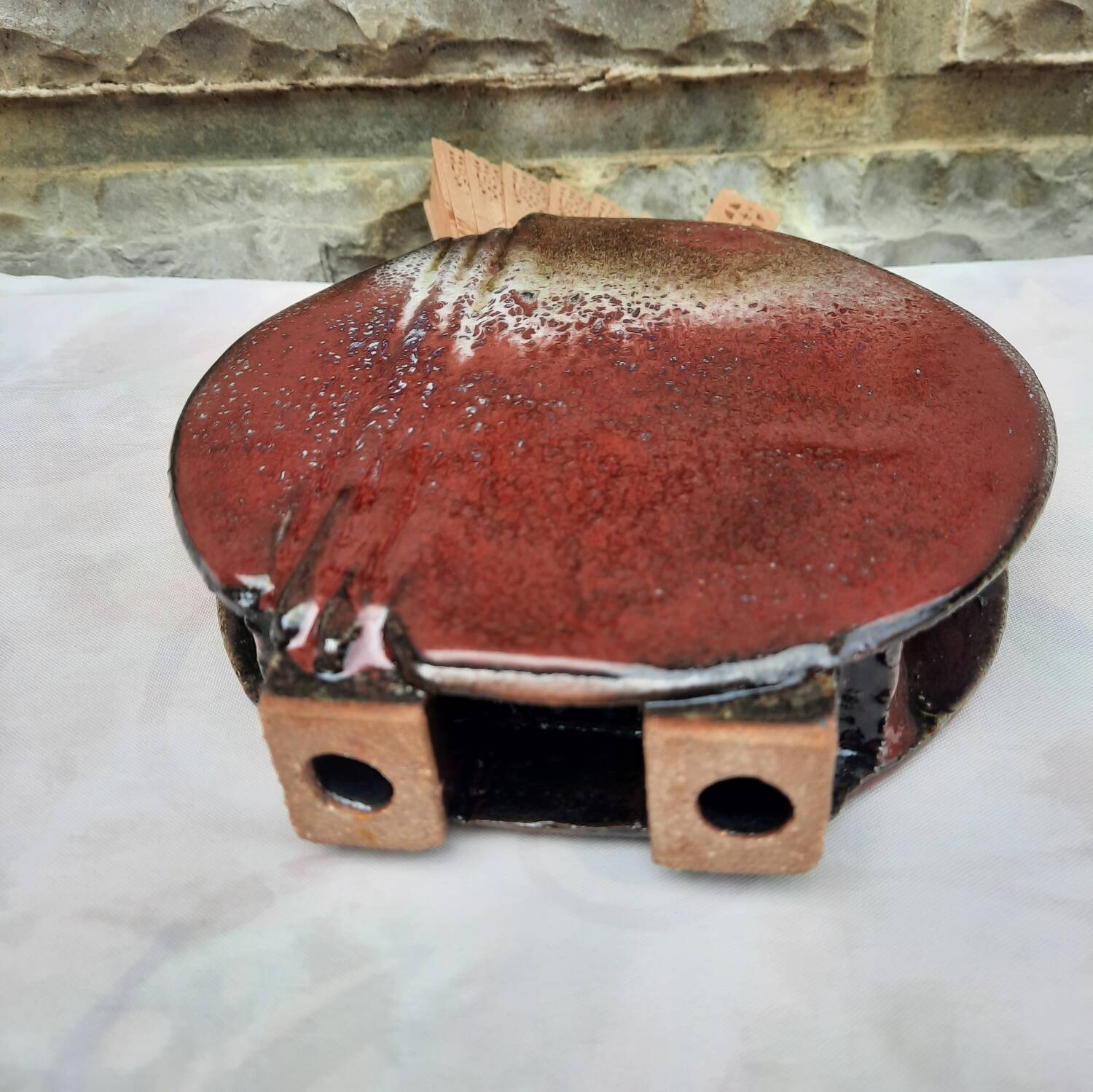 enamelled stoneware vase by Serge Cousseran