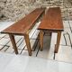 Lot deux bancs de ferme sapin vintage