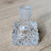 Square Whisky Carafe with Diamond Point Decoration in Moulded-Cut Glass