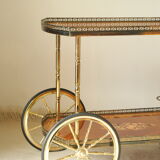 Desserte bar vintage in mahogany marquetry