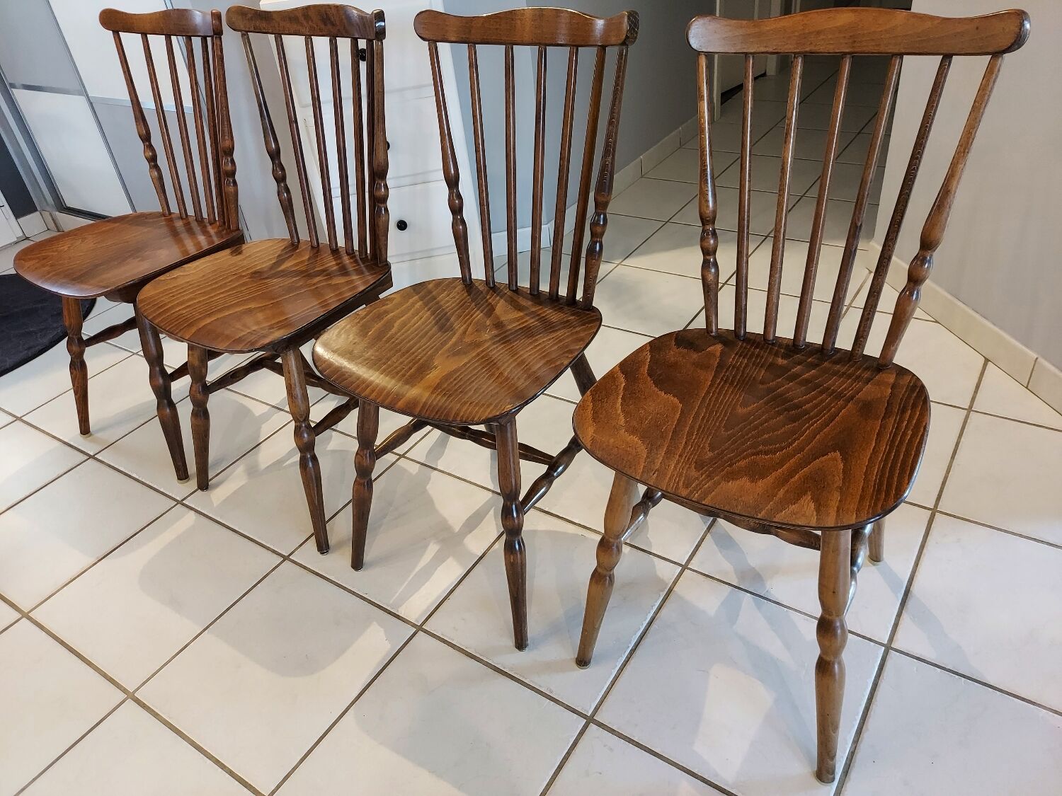 Set of 4 Baumann bistro chairs from the 1970s