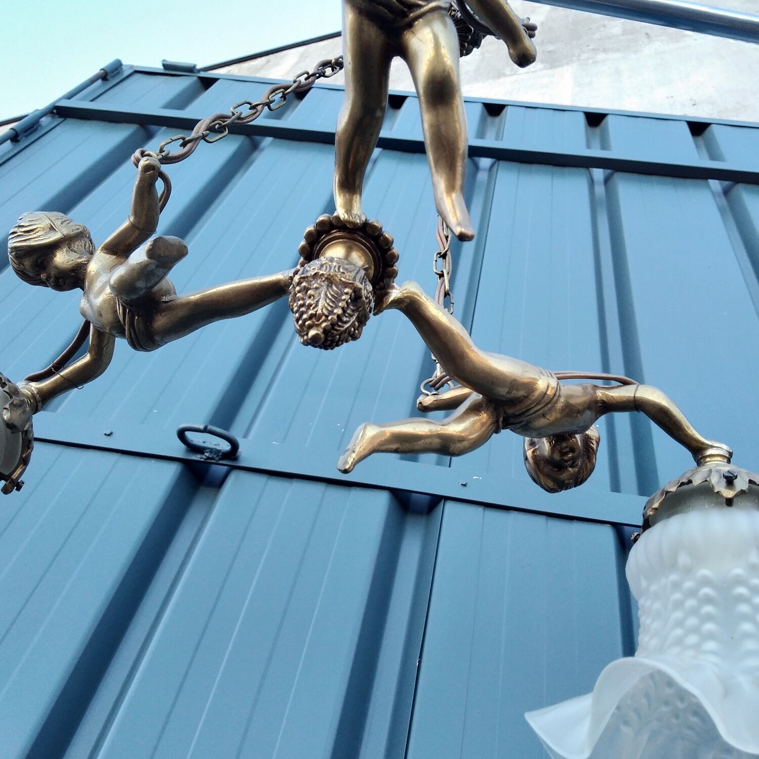 Bronze angel chandelier