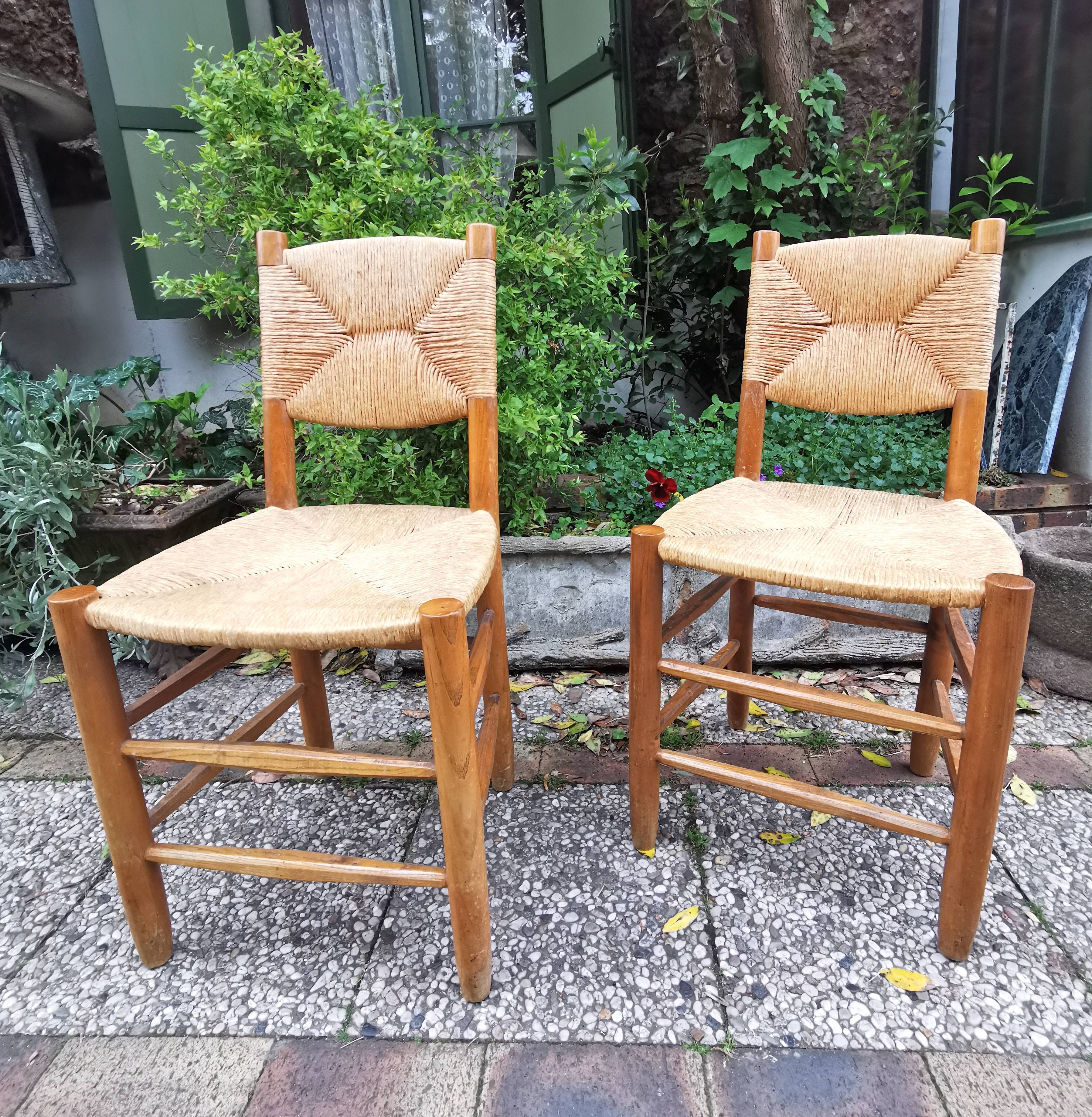 Charlotte Perriand 2 chairs mulched Bauche model n ° 19 ash 1950