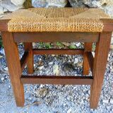 Natural roped wood tabouret