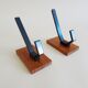 Vintage teak wall hooks, mid century coat hooks