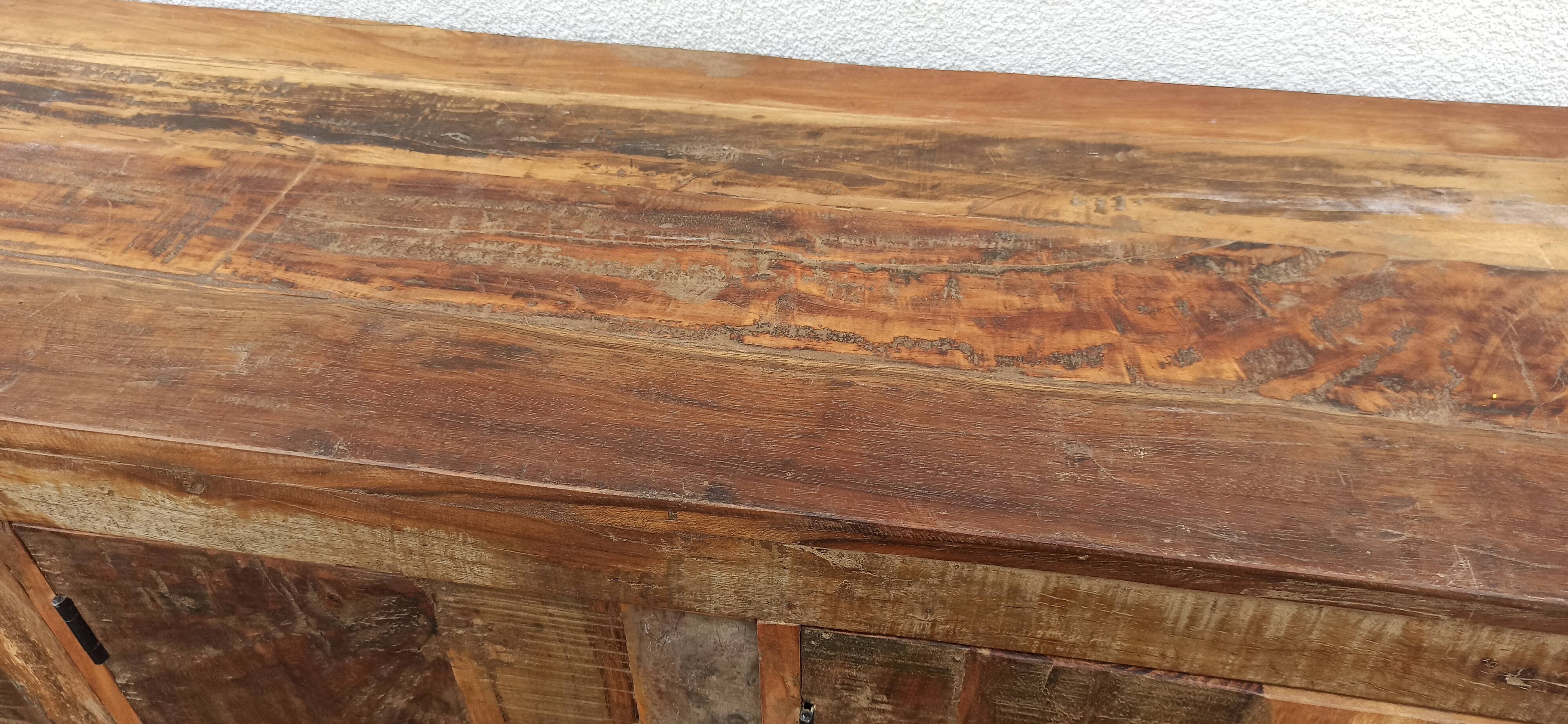 Old wooden cabinet. 8 doors.