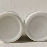 Lot de 2 pots d'apothicaire en opaline