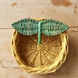 Small vintage wicker baskets in the shape of orange and lemon fruit