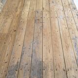 Àncienne table d’atelier sur tréteaux