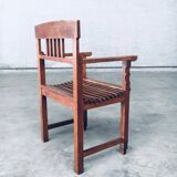 Dutch Modernist Carved Oak Side Chair, 1920s