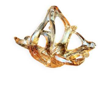 Coupe Murano vintage verre ambré