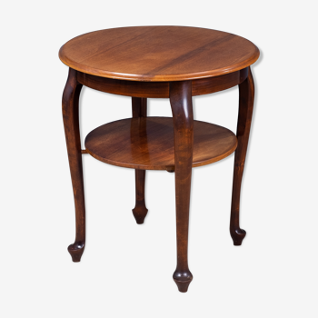 Round antique side table in mahogany