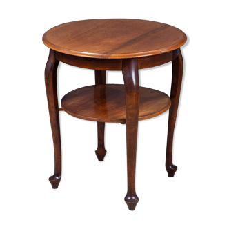 Round antique side table in mahogany