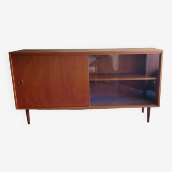 Danish teak sideboard with sliding doors, 1960s