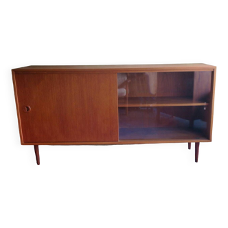 Danish teak sideboard with sliding doors, 1960s