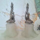 Pairs of Art Deco wall lights, antique fixtures.