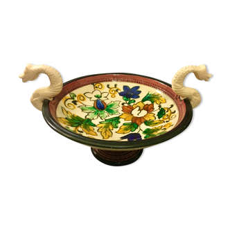 Dragon handle ceramic dish