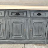 Grey patina furniture with three doors and three drawers