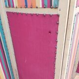 Old screen 4 sheets wood and fabric