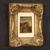 Tableau anglais paysage au bord de la rivière du 20ème siècle