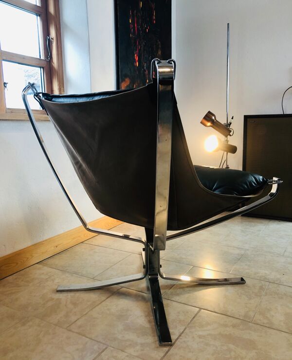 fauteuil Faucon En cuir À Dossier Bas Chromé Sigurd Resell