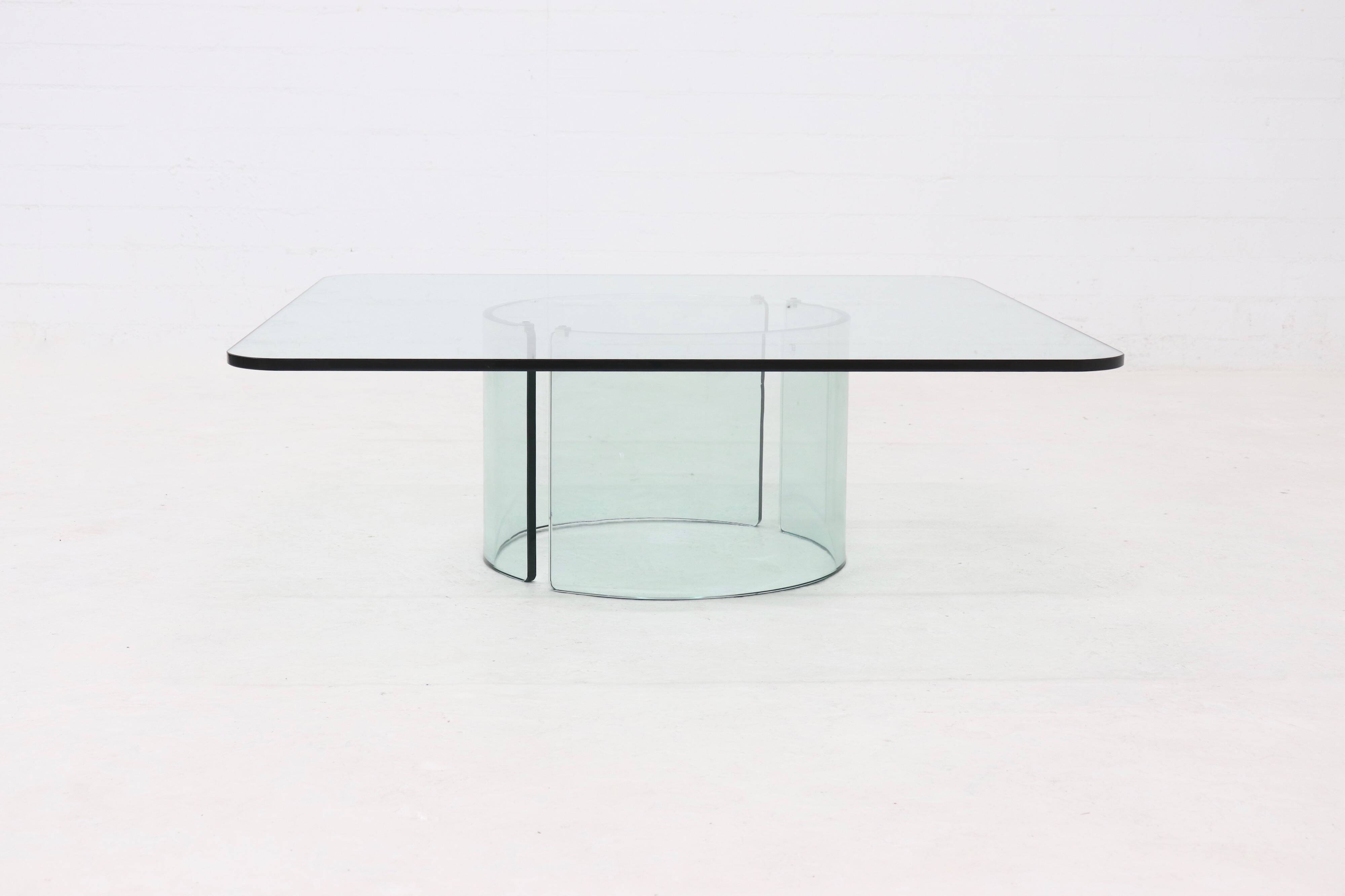 Italian Modern Glass Coffee Table by Gallotti & Radice 1970s
