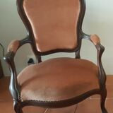 Pair mahogany armchairs end 19th