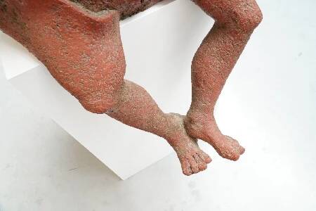 Yves Rhayé, XL Biomorphic Terracotta Sculpture