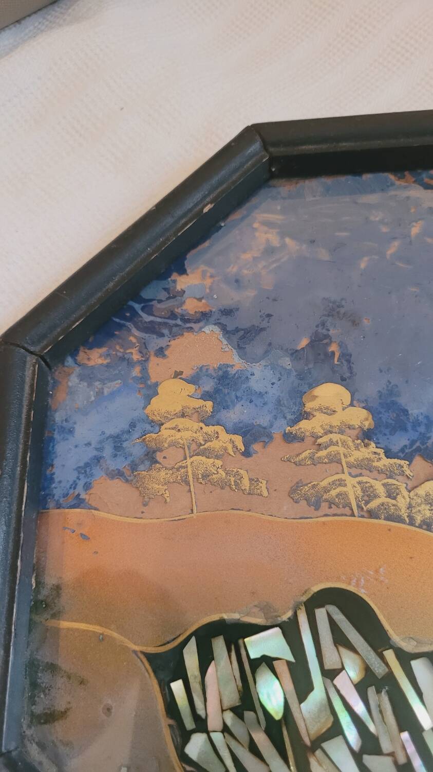 Painted glass tray 1930