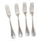Set of 4 large silver-plated metal forks by Christofle, Malmaison model.