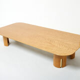 Very large coffee table maple brass Giovanni Offredi Saporiti 1980