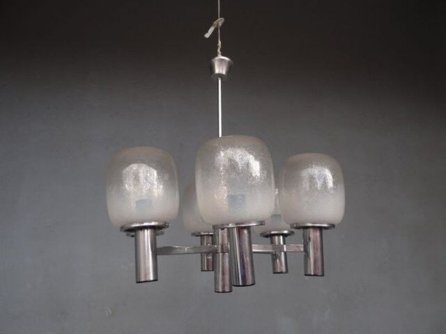 Luster chrome metal and blown glass 1970