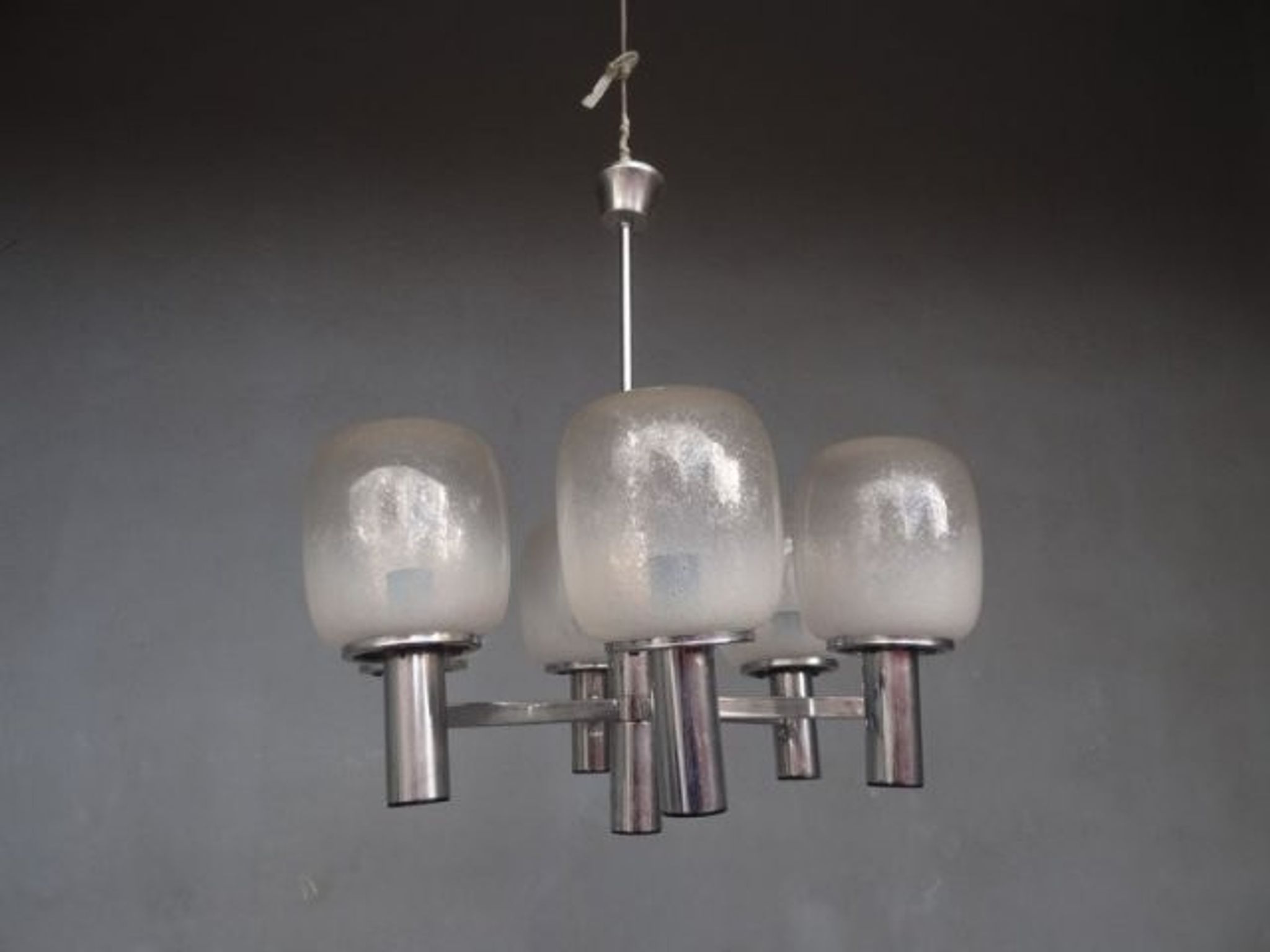 Luster chrome metal and blown glass 1970