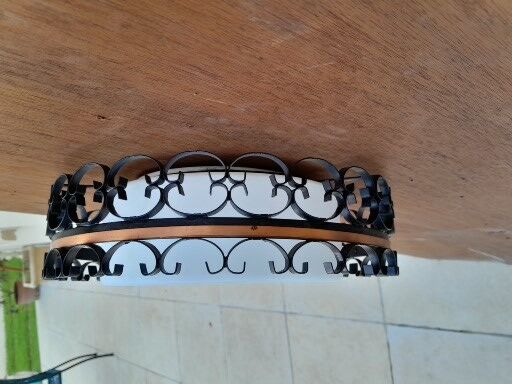 Vintage wrought iron ceiling lamp year 50 60 chandelier