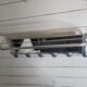 Aluminum wall coat rack with pivoting mirror from the 60s