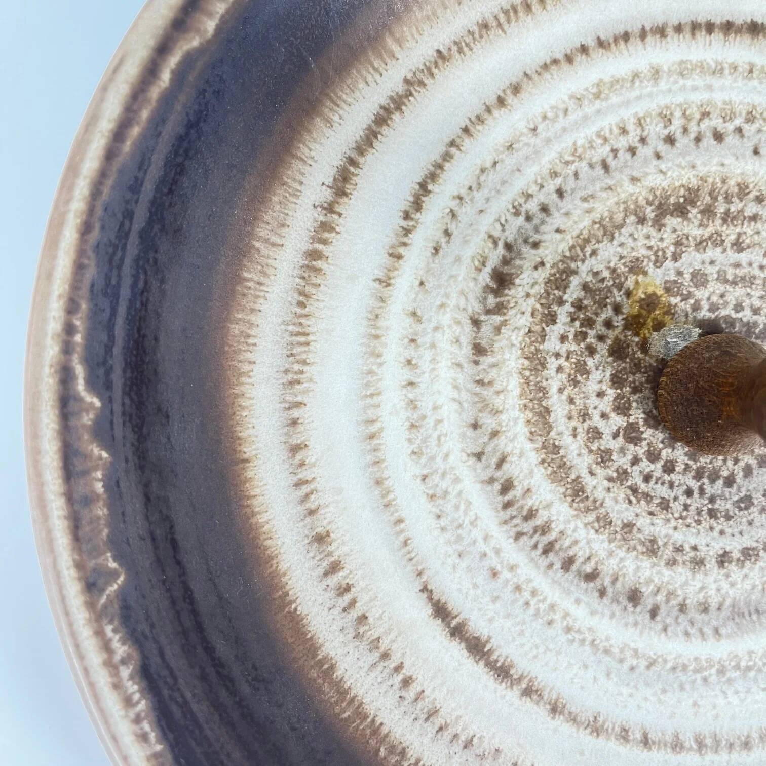 Round plate with ceramic handle, 1960s/70s