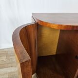 Pair of Art Decò bedside tables in walnut and thuja