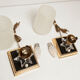 Paire de lampes de chevet 1960 laiton verre etoile